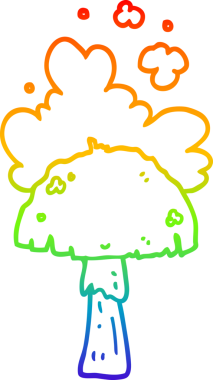 gökkuşağı gradyan çizgi çizimi bir insan tarafından çizilmiş spor bulutlu bir mantar çizgi