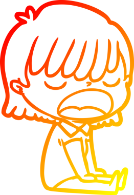 Bir insan tarafından yüksek sesle çizilmiş bir çizgi film kadını çizimi.