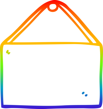 gökkuşağı gradyan çizgi çizimi bir insan tarafından çizilmiş boş tabela