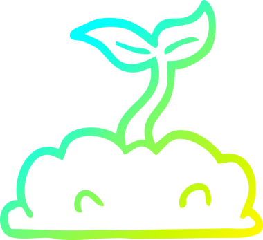 Bir insan tarafından çizilmiş bir karikatürün soğuk gradyan çizimi.