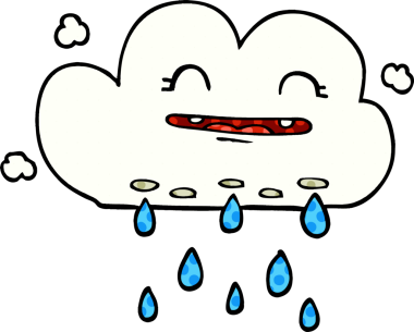 Bir insan tarafından çizilmiş karalama yağmur bulutu