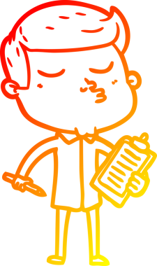 Bir insan tarafından çizilen çizgi film modelinin sıcak çizgi çizimi.