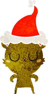 Barışçıl el, bir insan tarafından çizilmiş Noel Baba şapkası takan bir ayının eski çizgi filmini çizdi.