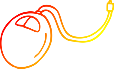 Bir insan tarafından çizilmiş eski bir bilgisayar faresinin sıcak çizgi çizimi