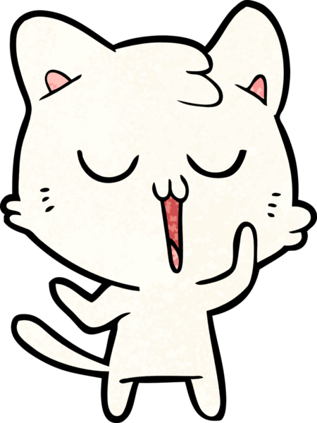 Bir insan tarafından çizilmiş sevimli çizgi film kedisi.