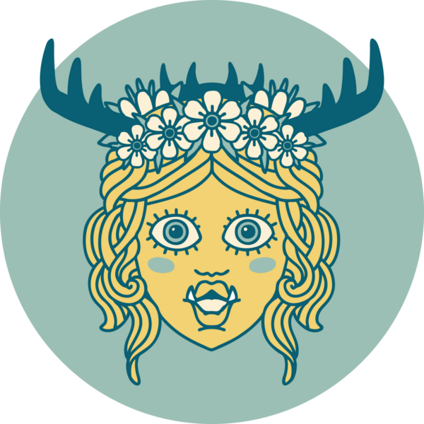 Retro Dövme Biçimli Ork karakteri bir insan tarafından çizilmiş