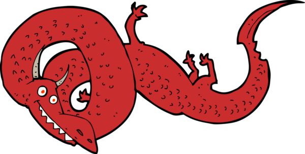 Bir insan tarafından çizilmiş Çin ejderhası çizgi filmi.