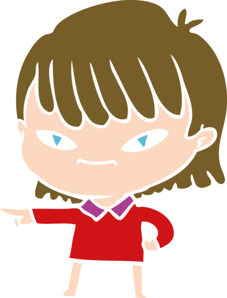 Bir insan tarafından çizilmiş düz renkli çizgi film.