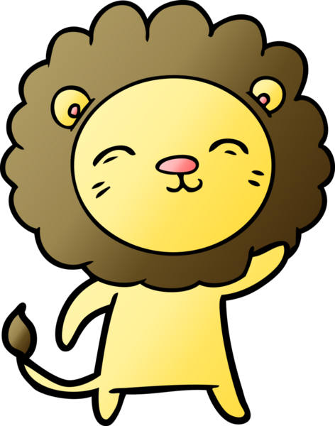Bir insan tarafından çizilmiş çizgi film aslanı.