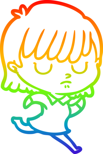 gökkuşağı gradyan çizimi bir insan tarafından çizilmiş bir karikatür kadın