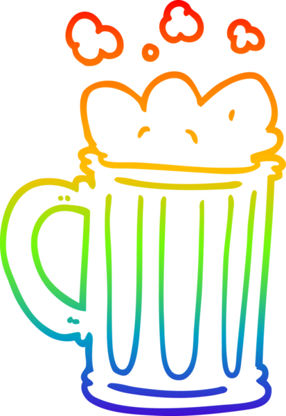 gökkuşağı gradyanı çizimi bir insan tarafından çizilmiş bira karikatürü