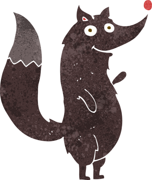 Bir insan tarafından çizilmiş, el sallayan bir kurt.