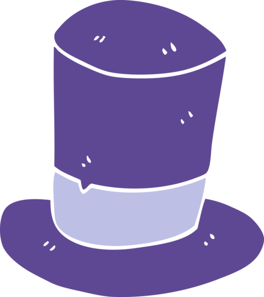 Bir insan tarafından çizilmiş karikatür silindir şapka.