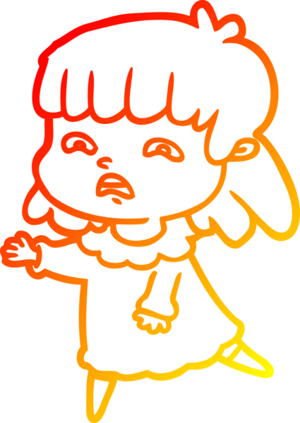 İnsan tarafından çizilmiş endişeli bir karikatür çizimi.