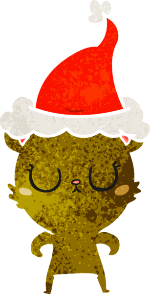 Barışçıl el, bir insan tarafından çizilmiş Noel Baba şapkası takan bir ayının eski çizgi filmini çizdi.