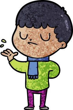 Bir insan tarafından çizilmiş huysuz çocuk çizgi filmi.