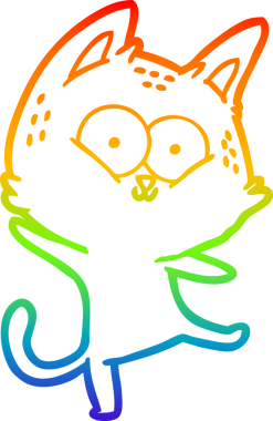 gökkuşağı gradyan çizimi bir insan tarafından çizilmiş çizgi bir kedi