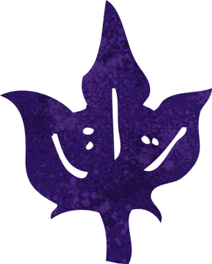 Bir insan tarafından çizilmiş çizgi film yaprağı sembolü