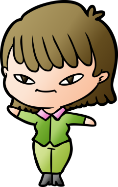 Bir insan tarafından çizilmiş karikatür kadın.