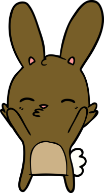 Bir insan tarafından çizilmiş meraklı tavşan çizgi filmi.