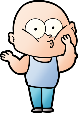 Bir insan tarafından çizilmiş kel bir adam.