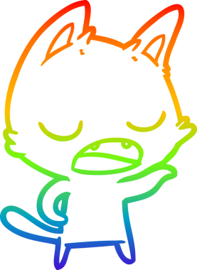 gökkuşağı gradyan çizimi bir insan tarafından çizilmiş konuşan kedi çizgi filmi