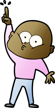 Bir insan tarafından çizilmiş kel bir adam.