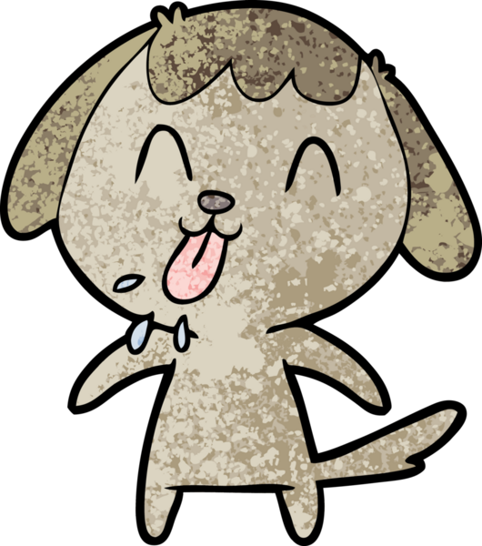 Bir insan tarafından çizilmiş şirin bir çizgi film köpeği.