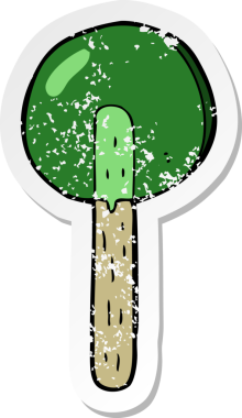 Bir insan tarafından çizilmiş bir lolipopun gerilimli yapıştırması.