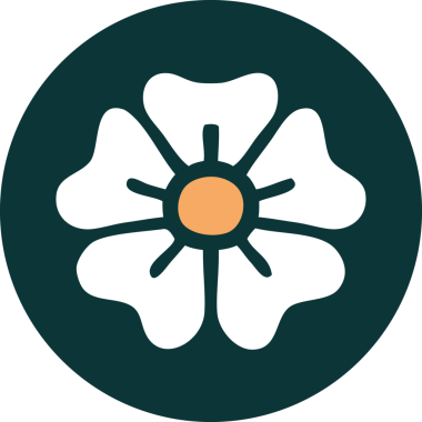 Bir insan tarafından çizilmiş bir çiçeğin ikonik dövme şekli