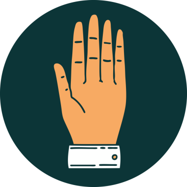 Bir insan tarafından çizilmiş bir elin ikonik dövme şekli