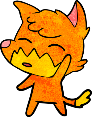 bir insan tarafından çizilmiş tilki çizgi filmi