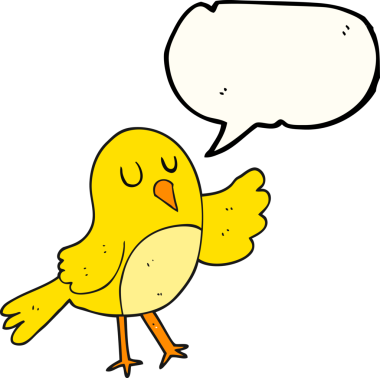 Bir insan tarafından çizilmiş serbest konuşma balonu karikatür kuşu