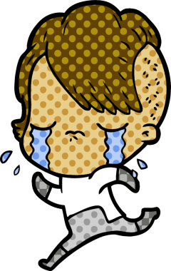 Bir insan tarafından çizilmiş uzay giysileri içinde ağlayan bir kız.