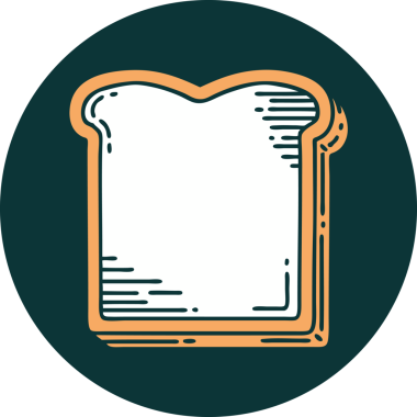 Bir insan tarafından çizilmiş bir ekmek diliminin sembolik dövmesi.