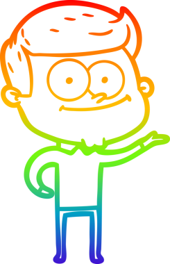 Bir insan tarafından çizilmiş mutlu bir adamın çizgi çizimi.