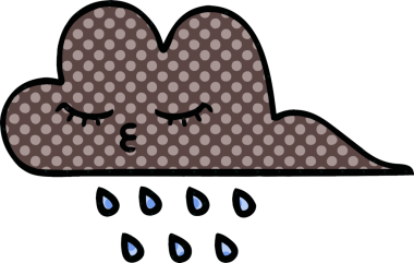 Bir insan tarafından çizilmiş fırtına yağmuru bulutu çizgi filmi.