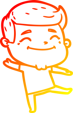 Bir insan tarafından çizilmiş mutlu bir çizgi film karakteri çizimi.