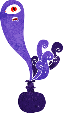 Şişedeki cadılar bayramı hayaleti bir insan tarafından çizilmiş.