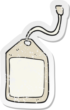 Bir insan tarafından çizilmiş karikatür bagaj etiketi.