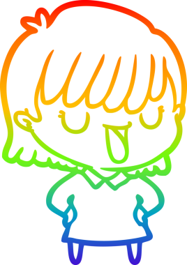 gökkuşağı gradyan çizimi bir insan tarafından çizilmiş bir karikatür kadın