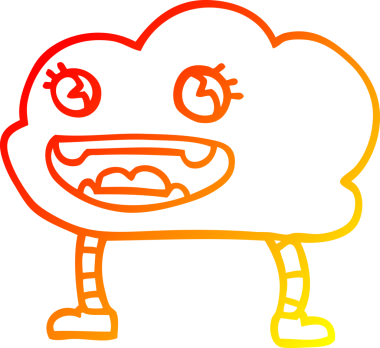 Bir insan tarafından çizilen sıcak çizgi hava bulutunun çizimi