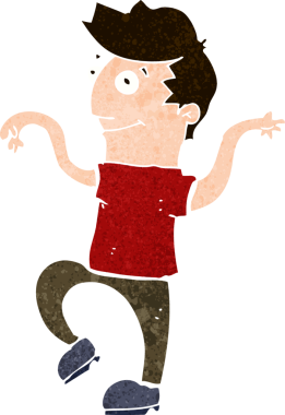 çizgi film mutlu adam bir insan tarafından çizilmiş komik dans yapıyor