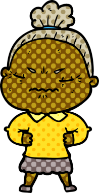 Çizgi film bir insan tarafından çizilmiş yaşlı bir kadın tarafından rahatsız edildi.