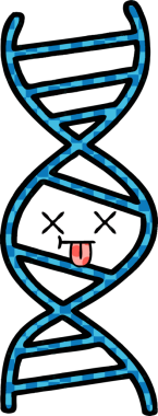 Bir insan tarafından çizilmiş bir DNA ipliğinin çizgi romanı.