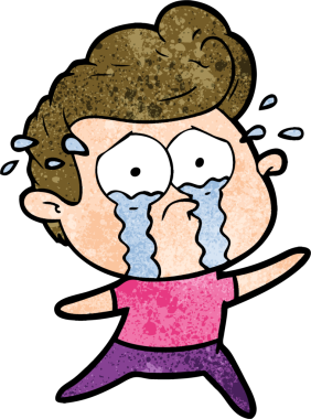 Bir insan tarafından çizilmiş ağlayan bir adam.