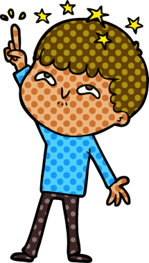 çizgi film bir insan tarafından çizilmiş hayret verici çocuk.