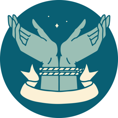 Bir insan tarafından çizilmiş bir çift el dövmesi simgesi