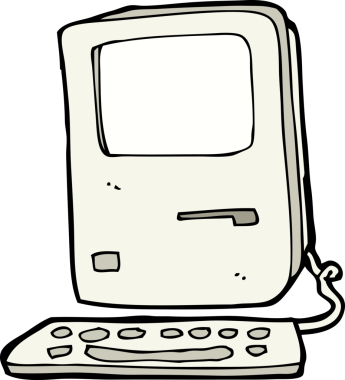 bir insan tarafından çizilmiş eski bir bilgisayar