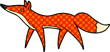 bir insan tarafından çizilmiş tilki çizgi filmi